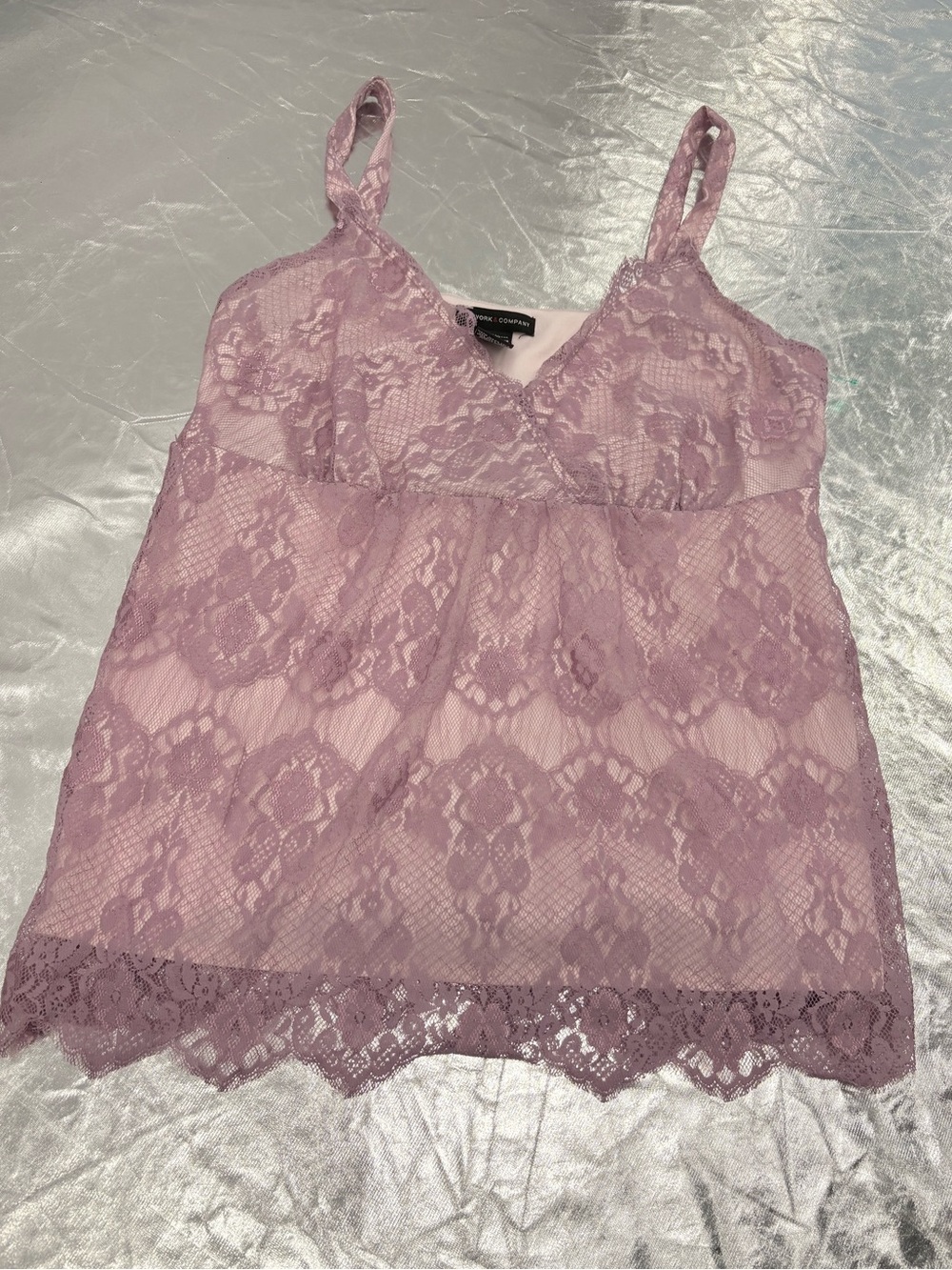 New York & Company Lace Cami in Mauve